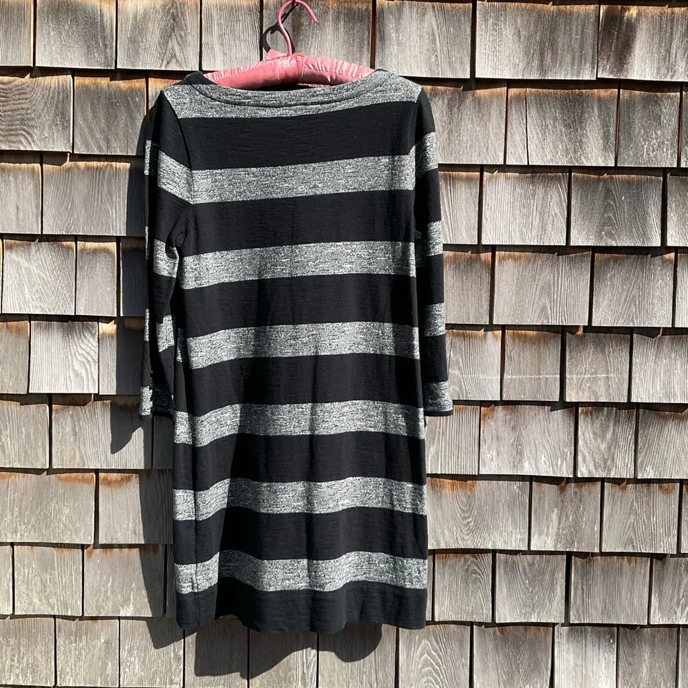 J.Crew Black and Gray Striped Dress